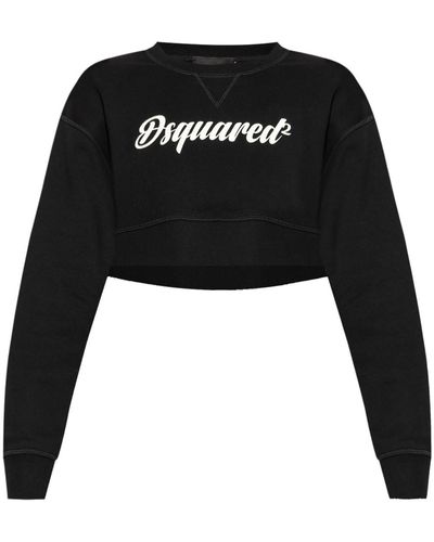 DSquared² Logo-print Cropped Sweatshirt - Black
