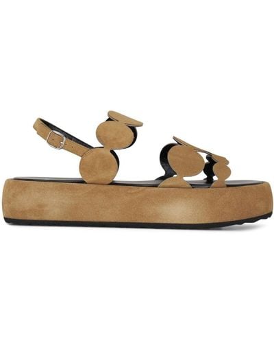 Pierre Hardy Circle-motif Suede Sandals - メタリック