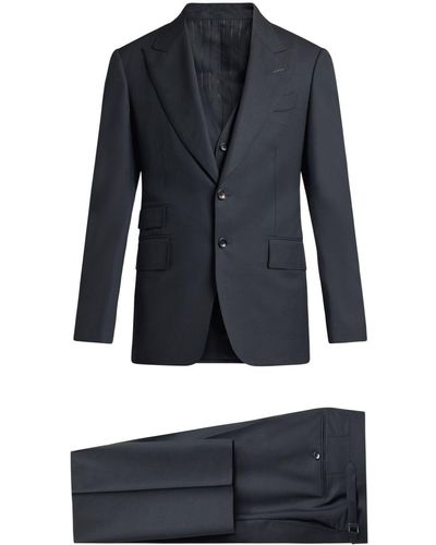 Tom Ford Single-breasted Wool Suit - Blue