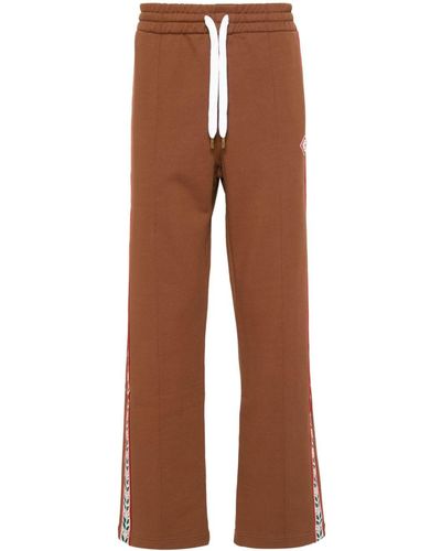 Casablancabrand Logo-patch Organic Cotton Track Pants - Brown