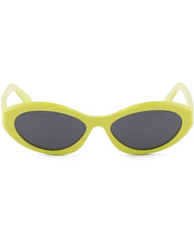 Prada Symbole Oval-frame Sunglasses - Yellow