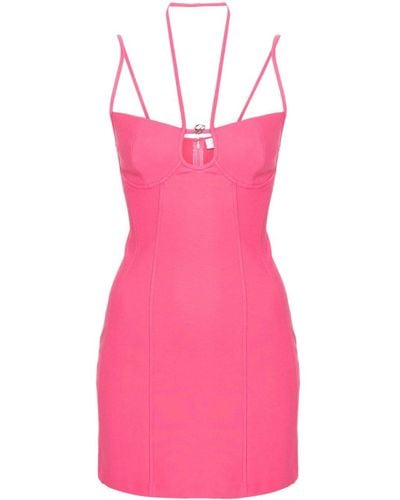 Blumarine ロゴプレート ホルターネックドレス - ピンク