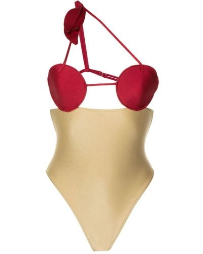 Adriana Degreas Two-tone Design Swimsuit - Red