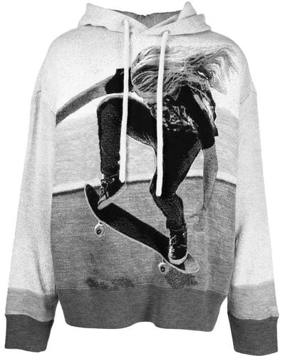 Palm Angels Hoodie mit Skater-Print - Grau
