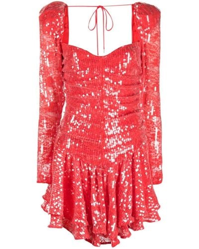 ROTATE BIRGER CHRISTENSEN Mini-jurk Met Pailletten - Rood
