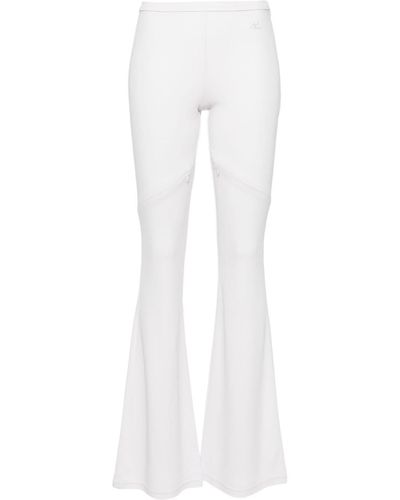 Courreges Ellipse Mid-rise Bootcut Trousers - White