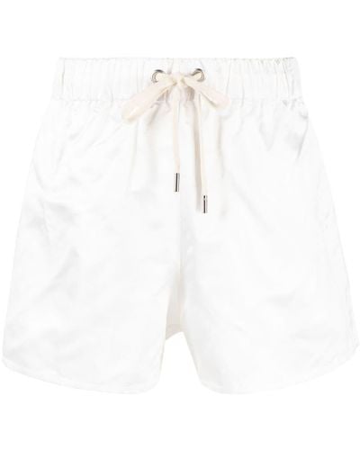 Sa Su Phi Elasticated High-waisted Silk Shorts - White