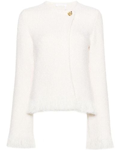 Chloé Veste en laine et soie melangees - Blanc