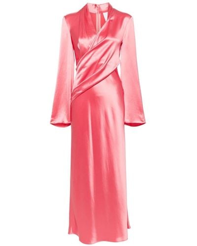 Acler Robe Picadilly satiné - Rose