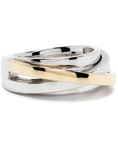 Tom Wood Orb Slim Duo Ring aus Sterlingsilber - Weiß