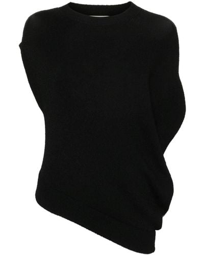 Fendi Asymmetric Knitted Top - Black