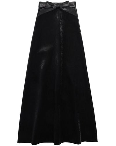 Balenciaga A-line Velvet Skirt - Black