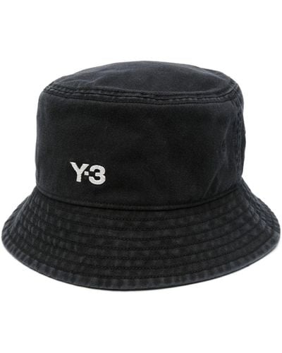 Y-3 Sombrero con logo bordado - Negro