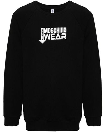 Moschino Katoenen Sweater Met Logoprint - Zwart