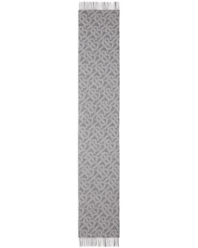 Burberry Sjaal Met Monogram - Grijs