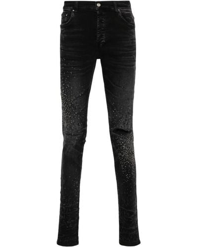 Amiri Crystal Shotgun Skinny Jeans - Black