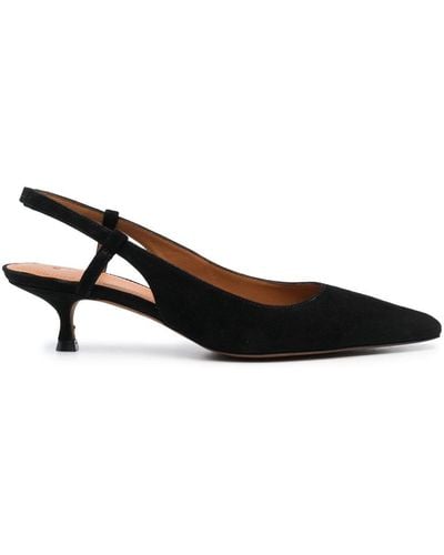 Polo Ralph Lauren 50mm Pointed-toe Leather Court Shoes - Black