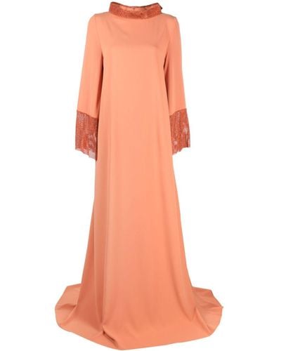 Jean Louis Sabaji Rhinestone-embellished Maxi Dress - Orange