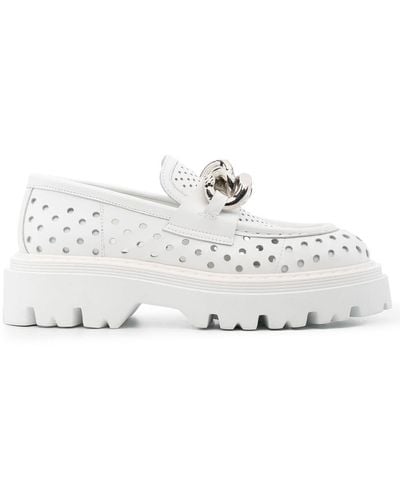 Casadei Trappeur Slip-on Loafers - White