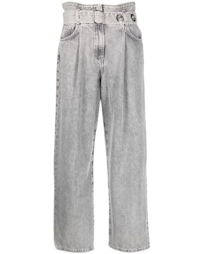 IRO Belted Cotton Jeans - Gray
