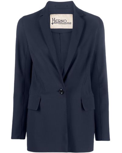 Herno Single-breasted Button-fastening Blazer - Blue