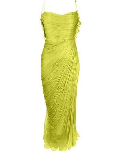Maria Lucia Hohan Siona Draped Silk Dress - Yellow