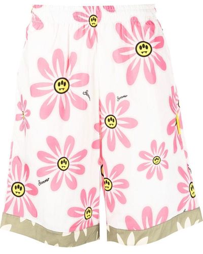 Barrow Flower-print Knee-length Shorts - Pink