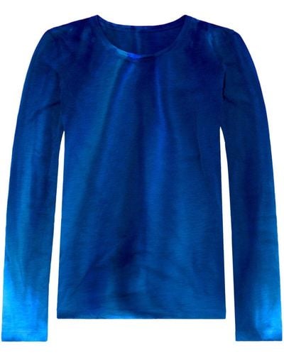 Proenza Schouler Ice Dyed Cotton T-shirt - Blue