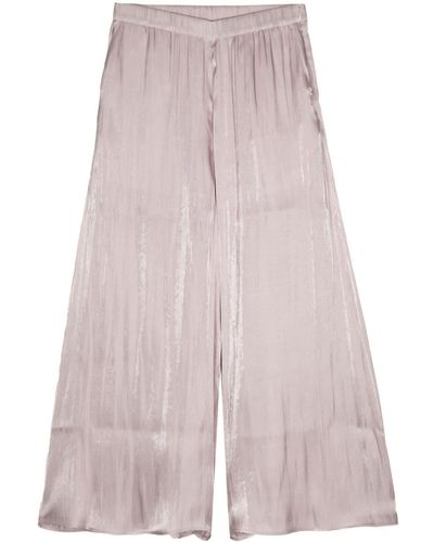 B+ AB Laminated Wide-leg Cropped Trousers - Pink