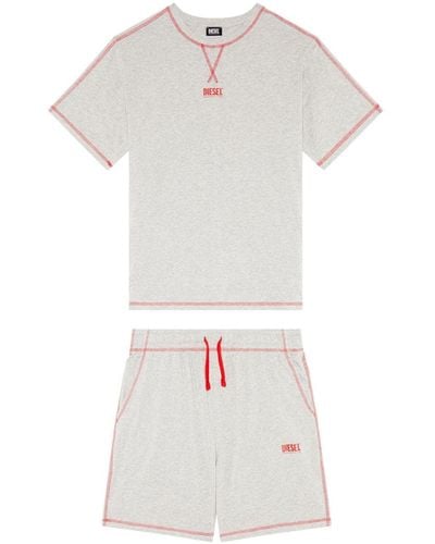 DIESEL Pyjama Unset-Wilort à coutures contrastantes (lot de deux) - Blanc