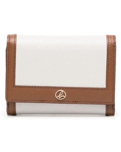 agnès b. Tri-fold Pebbled Leather Wallet - White