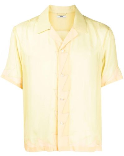 Bode Seidenhemd mit V-Ausschnitt - Gelb