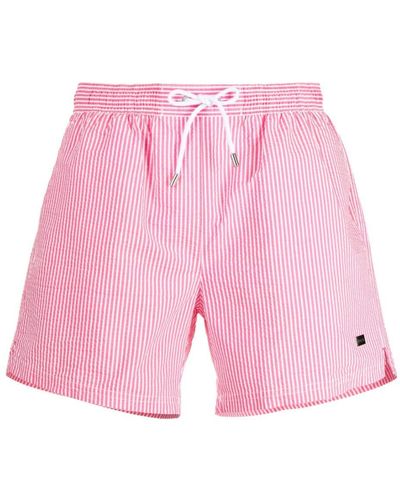 BOSS Velvetfish Striped Swim Shorts - Pink