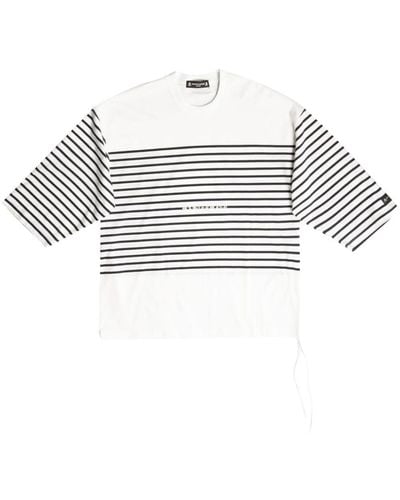 Mastermind Japan ストライプ Tシャツ - ホワイト