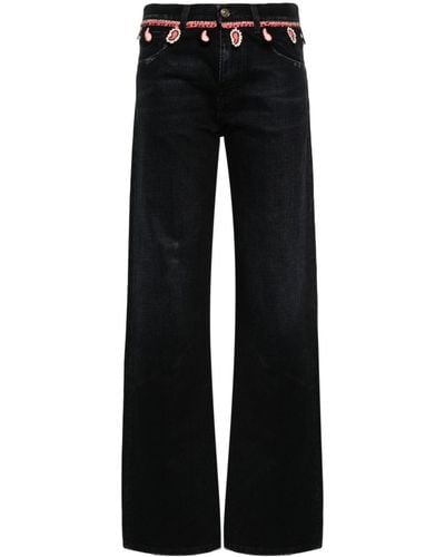 Alanui Inner Energy Straight-leg Jeans - Black