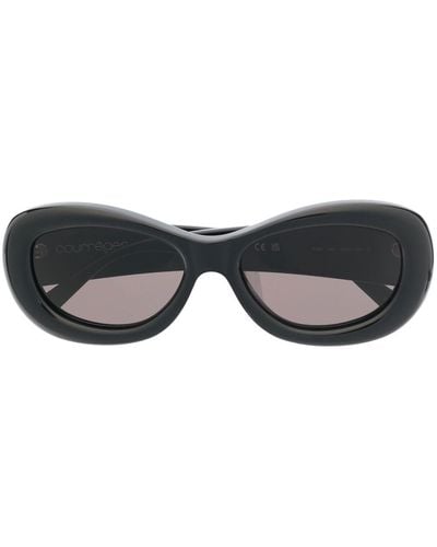 Courreges Sonnenbrille mit rundem Gestell - Schwarz