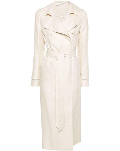 Tagliatore Belted Trench Coat - Natural