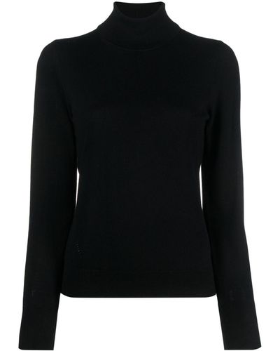 BOSS Roll-neck Virgin Wool Jumper - Black