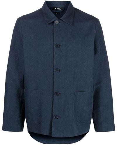 A.P.C. Button-up Jacket - Blue