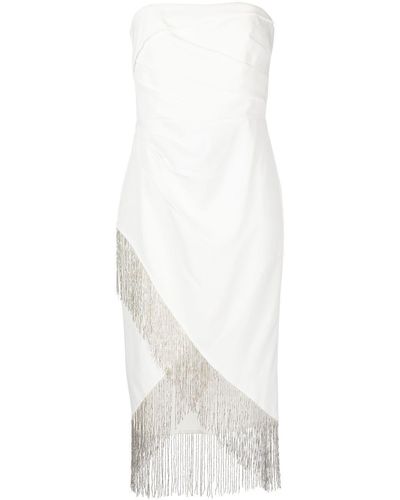 Marchesa Strapless Wrap Dress - White