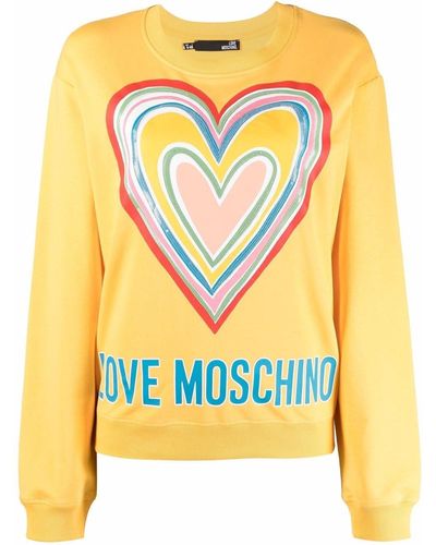Love Moschino ハートプリント スウェットシャツ - イエロー
