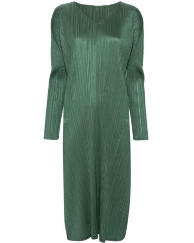 Pleats Please Issey Miyake Monthly Colors: December Midi Dress - Green