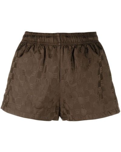 MISBHV Shorts de satén con logo - Marrón