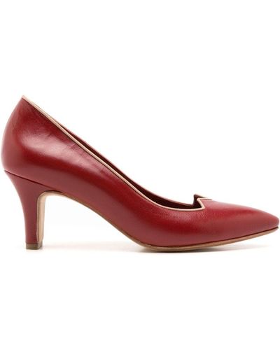 Sarah Chofakian Banoni 55mm Leather Court Shoes - Red