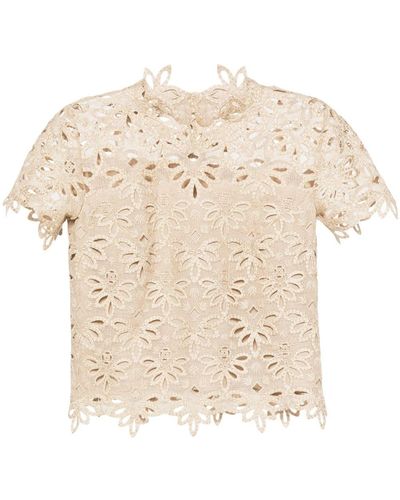 Ermanno Scervino Cut-Out-Bluse mit Stickerei - Natur