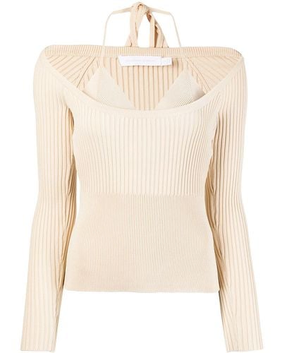 Jonathan Simkhai Jayline Compact Scoop-neck Sweater - Natural