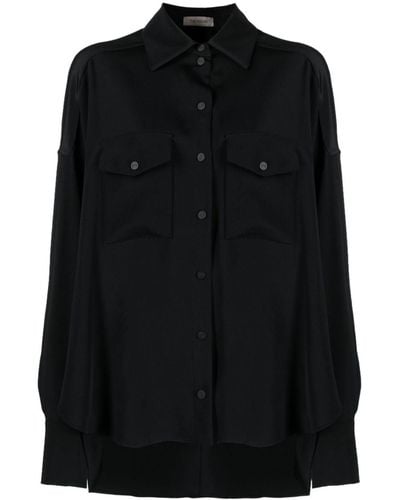 The Mannei Bilbao Silk Shirt - Black