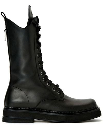 The Attico Robin Leather Mid-calf Boots - Black