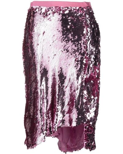 3.1 Phillip Lim Asymmetric Sequinned Midi Skirt - Purple