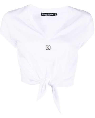 Dolce & Gabbana タイウエスト Tシャツ - ホワイト